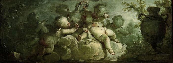 Dirk van der Aa Playing Putti on Clouds oil painting picture